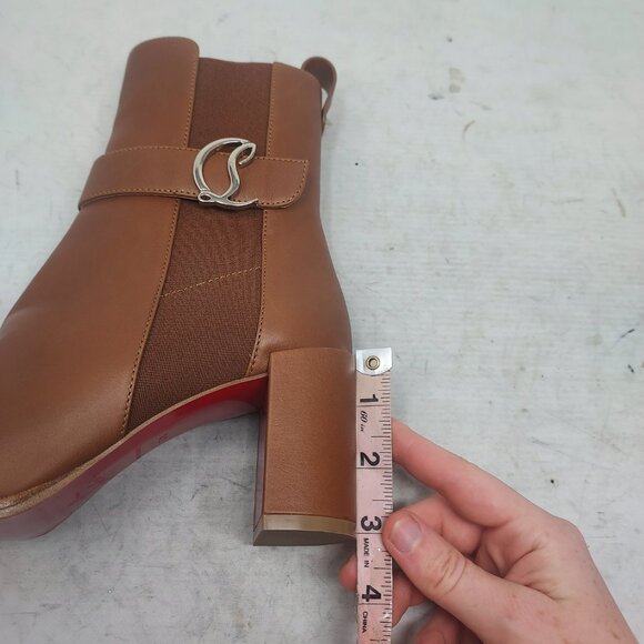 Christian Louboutin Brown Leather CL Chelsea Heel Boot - Picture 12 of 12